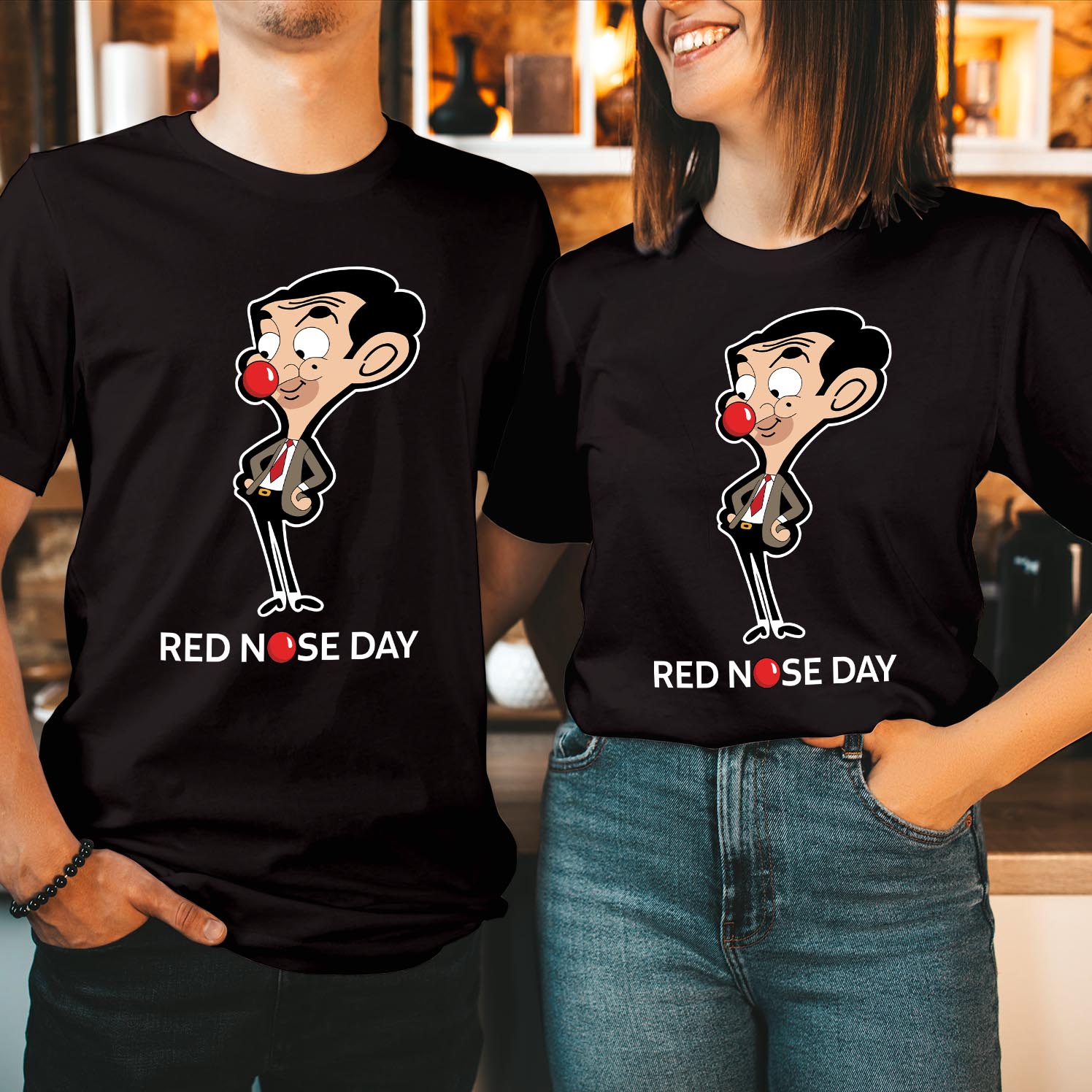 Red Nose Day 2025 Comic Relief Mr Bean Cartoon T-Shirt | Fun Graphic Tee for Charity | Limited Edition Design | Unisex T-Shirt for Adults & Kids