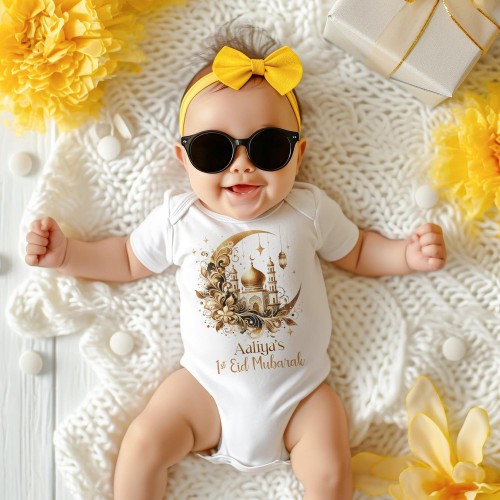 Personalised Child Name My First Eid Mubarak 1st Eid Bodysuit