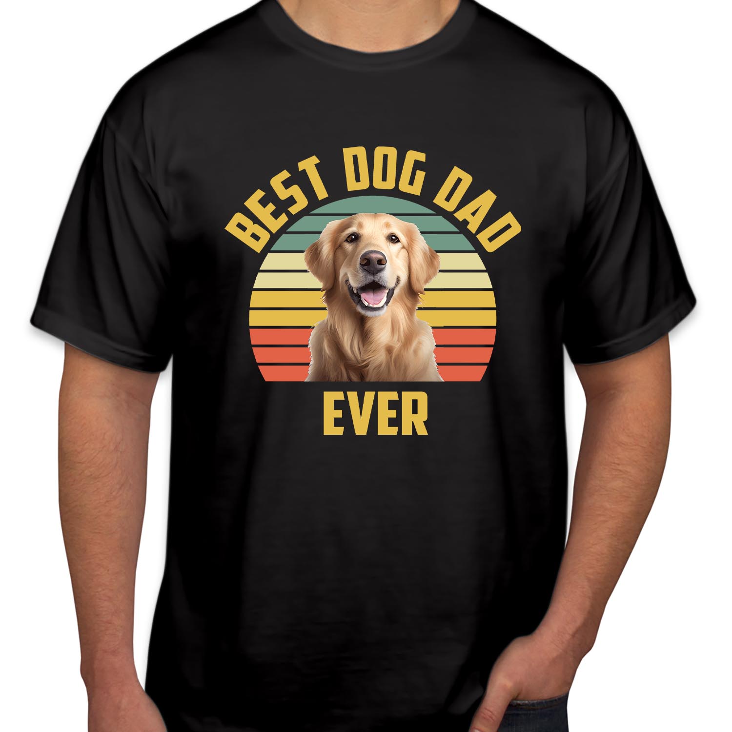 Personalised Dog Pet Picture The Best Dog Dad Ever Father's Day T-shirt Funny Fathers Day Gift Photo Picture of Pet Cat Dog Mum Dad Gift T Shirt