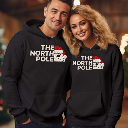 The North Pole Parody Christmas Printed Hoodie | Santa North Pole Festive Xmas Jumper Top Hoody