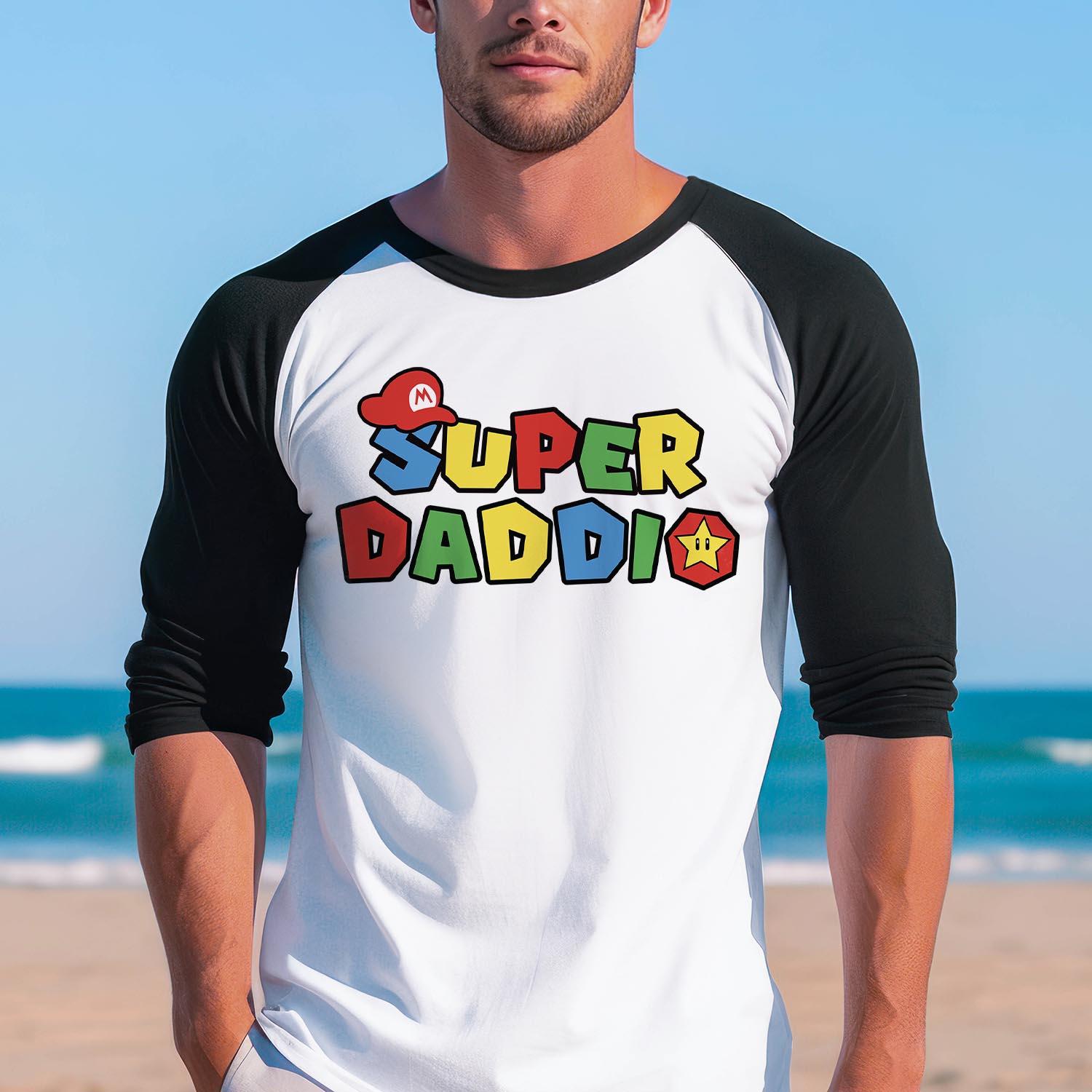 Super Daddio Daddy Baseball Long Sleeve Shirt - Father and Son Best Dad Father's Day Funny Dad Birthday Gift T-Shirt