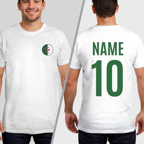 Personalised Algeria Football Shirt Soccer T-Shirt, Custom Name Number World Cup 2026 Tops, Mens Womens Kids Jersey Gift, Birthday Sport Tee
