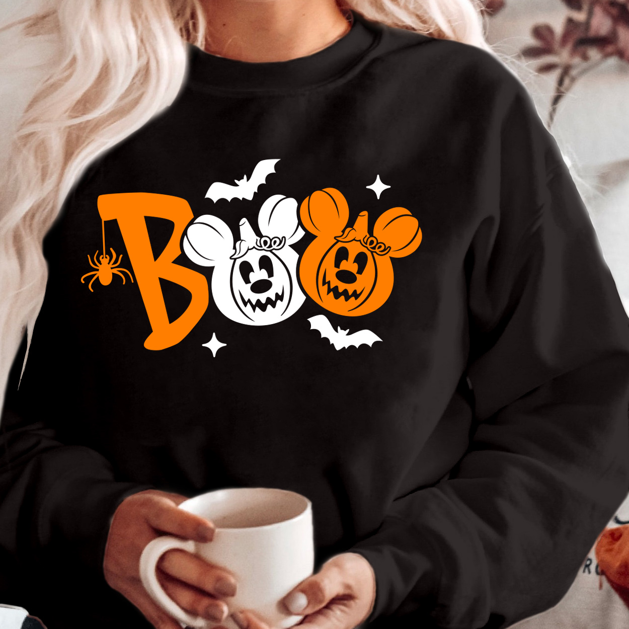 SWEATSHIRT (1920) Boo Halloween Pumpkin