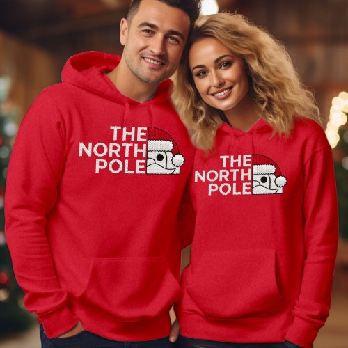 The North Pole Parody Christmas Printed Hoodie | Santa North Pole Festive Xmas Gift Jumper Hoody