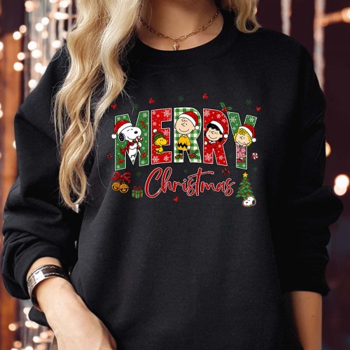 Snoopy Christmas Jumper, Peanuts Gang Merry Christmas Sweatshirt, Charlie Brown Festive Sweater, Xmas Family Holiday Gift