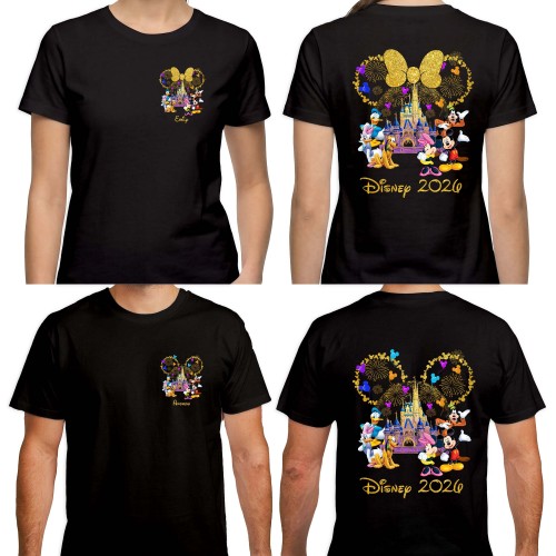 Personalised Disney Family Trip 2026 T-Shirt, Mickey Minnie Friends Magical Jumper, Summer Holiday Adventure, Disneyland Disney World Matching Top
