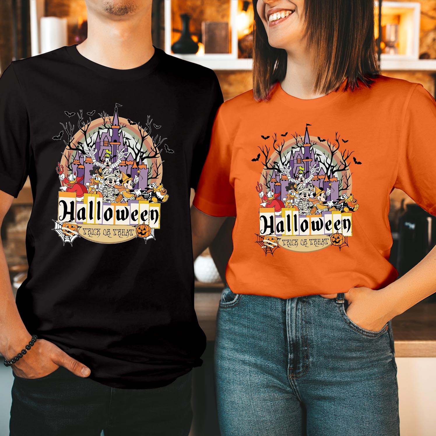 Mickey And Friends Halloween T-Shirt Disneyland Halloween Vacation Shirts, Halloween Funny Custom Shirts, Halloween Trip, Family Shirts, Kids Shirts, Daddy Mommy T Shirts