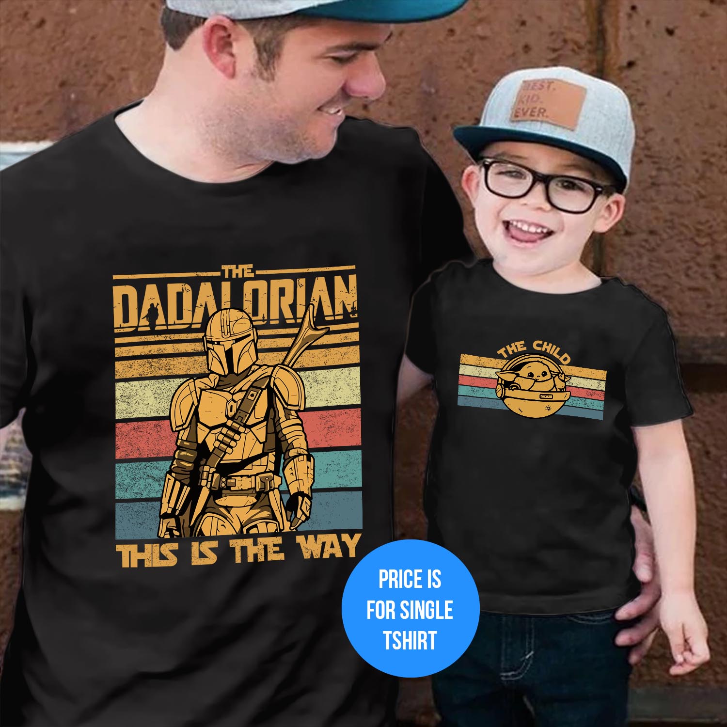 The Dadalorian This is The Way Father's Day T-Shirt Dadalorian And The Child Matching Tops Set Funny Dad Birthday Fathers Day T Shirt