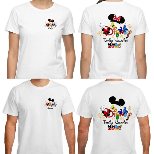Personalised Disney Family Vacation 2026 Matching T-Shirts, Mickey Minnie Castle Kids Summer Tops, Disneyland Trip Family Holiday Shirts Tee