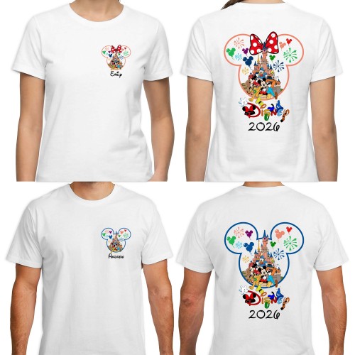 Personalised Disney Family Trip 2026 T-Shirt, Mickey Minnie Friends Matching Tee, Summer Holiday Adventure, Disneyland World Group Outfit