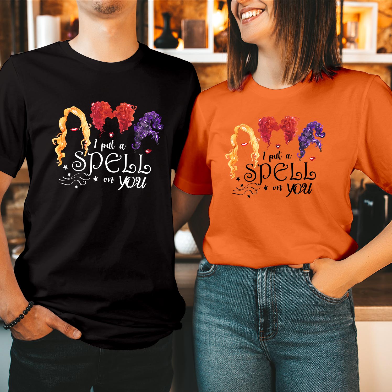 I Put A Spell On You Halloween T-Shirt Hocu Pocu Witches Disney Hocus Pocus Sanderson Sisters Tshirt Movie Character Tops Men Women Unisex T Shirt