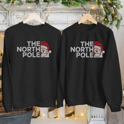 The North Pole Parody Christmas Printed Sweatshirt | Santa North Pole Festive Gift Jumper Top Xmas Sweater