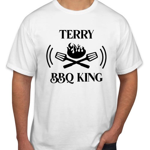 Personalised Custom Name BBQ King Father's Day T-Shirt Funny Fathers Day Top Chef Grandpa Dad Birthday Cooking Gift T Shirt