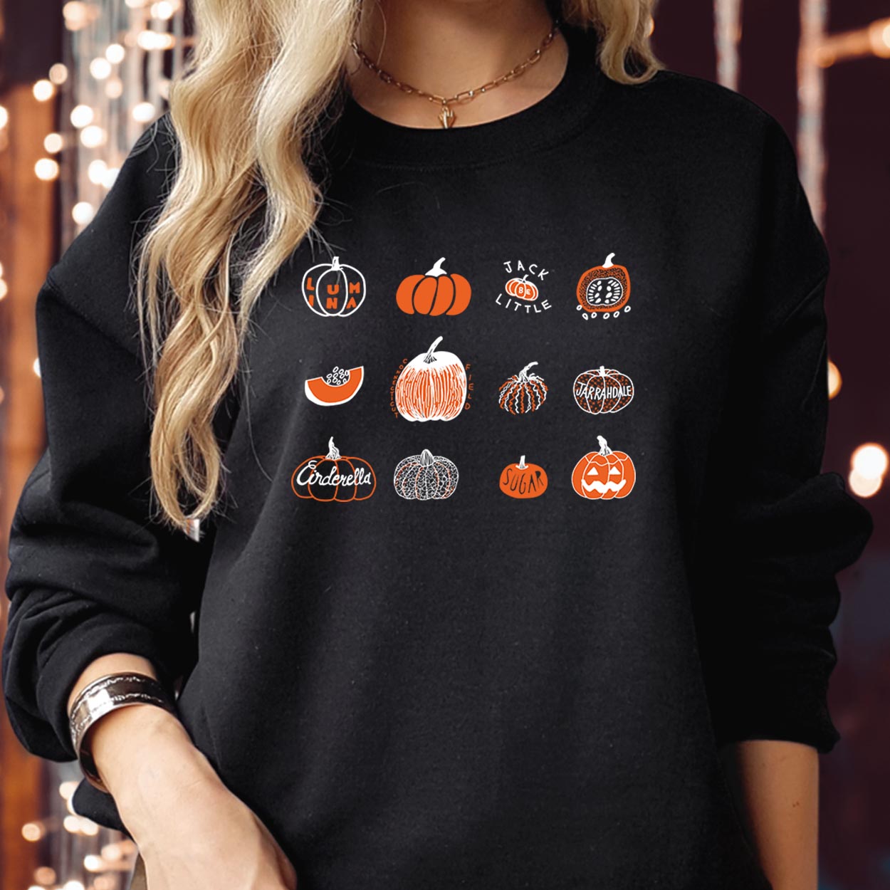 SWEATSHIRT (1709) Pumpkin Variety Jack Little