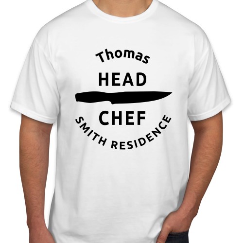 Personalised Custom Name Head Chef Father's Day T-Shirt Funny Fathers Day Top Chef Grandpa Dad Birthday Cooking Gift T Shirt