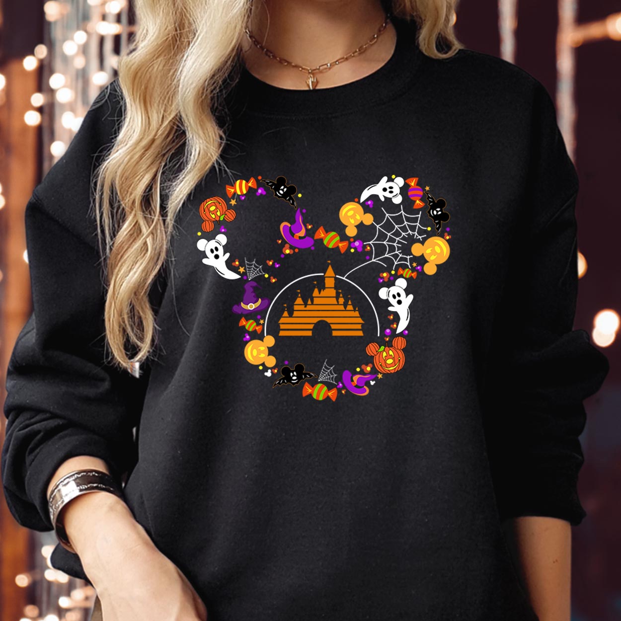 SWEATSHIRT (1995) Spider Mickey Mouse Halloween Trick Or Treat