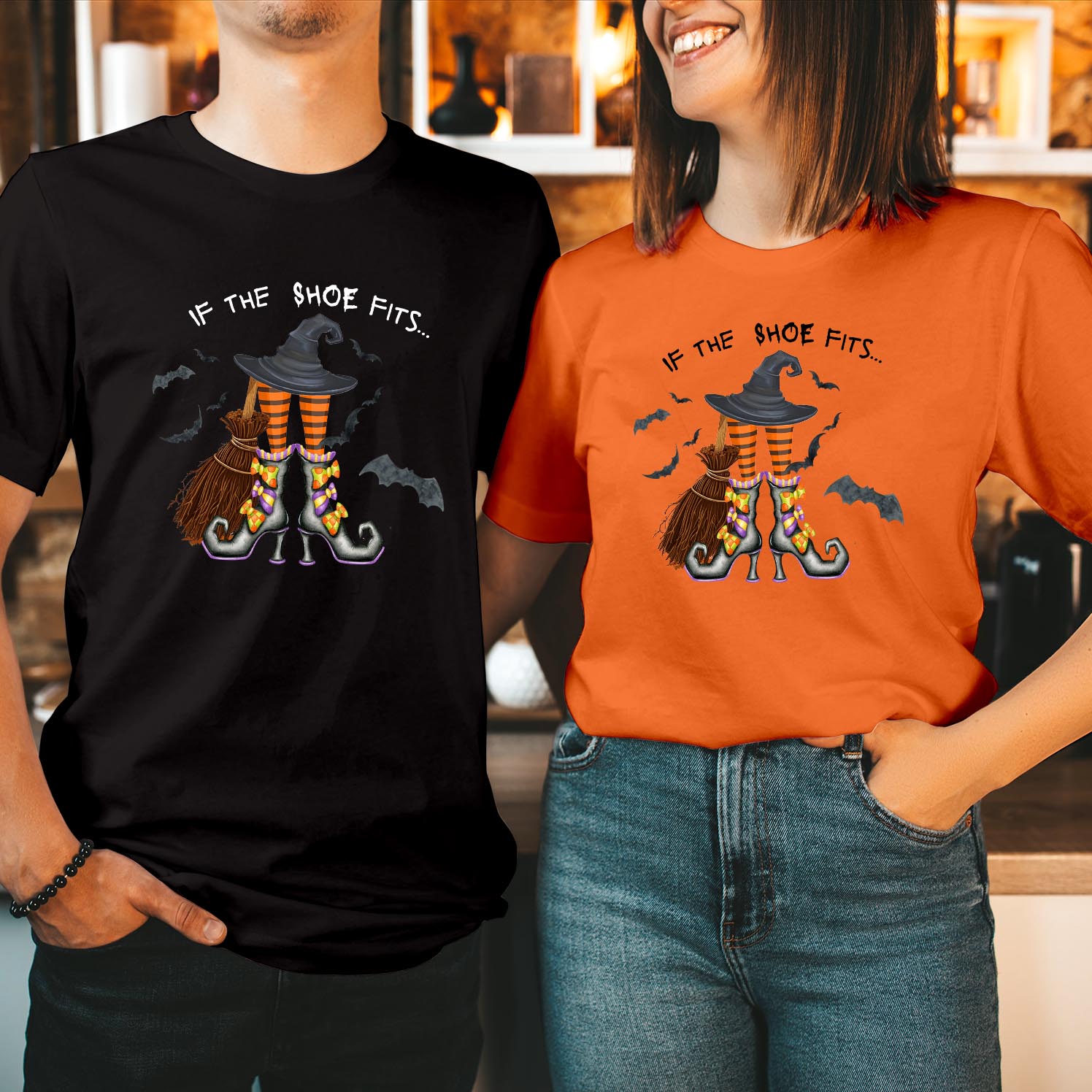 If The Shoe Fits Witch Halloween T-Shirt Bewitching Boot Design for a Spooky & Stylish Halloween Look Funny Vibes Men Women Unisex T Shirt