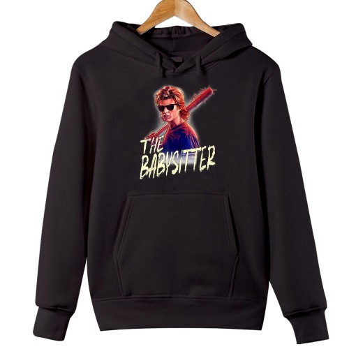 The Babysitter Steve Harrington Hoodie, Stranger Things Jacket, Hellfire Club Merch, Hawkins High School, TV Series Tops, Steve Harrington Jumper