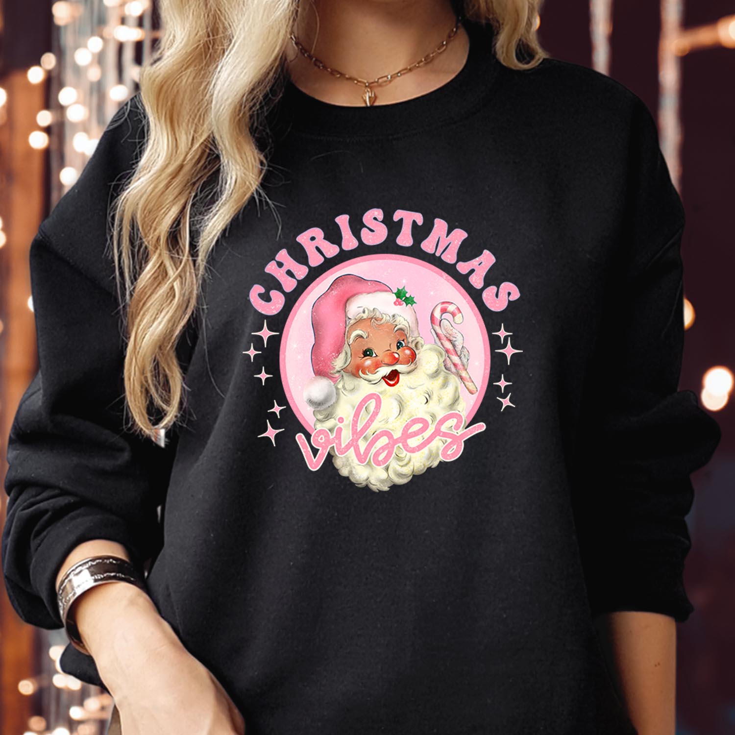 Christmas Vibes Retro Santa Claus Sweatshirt