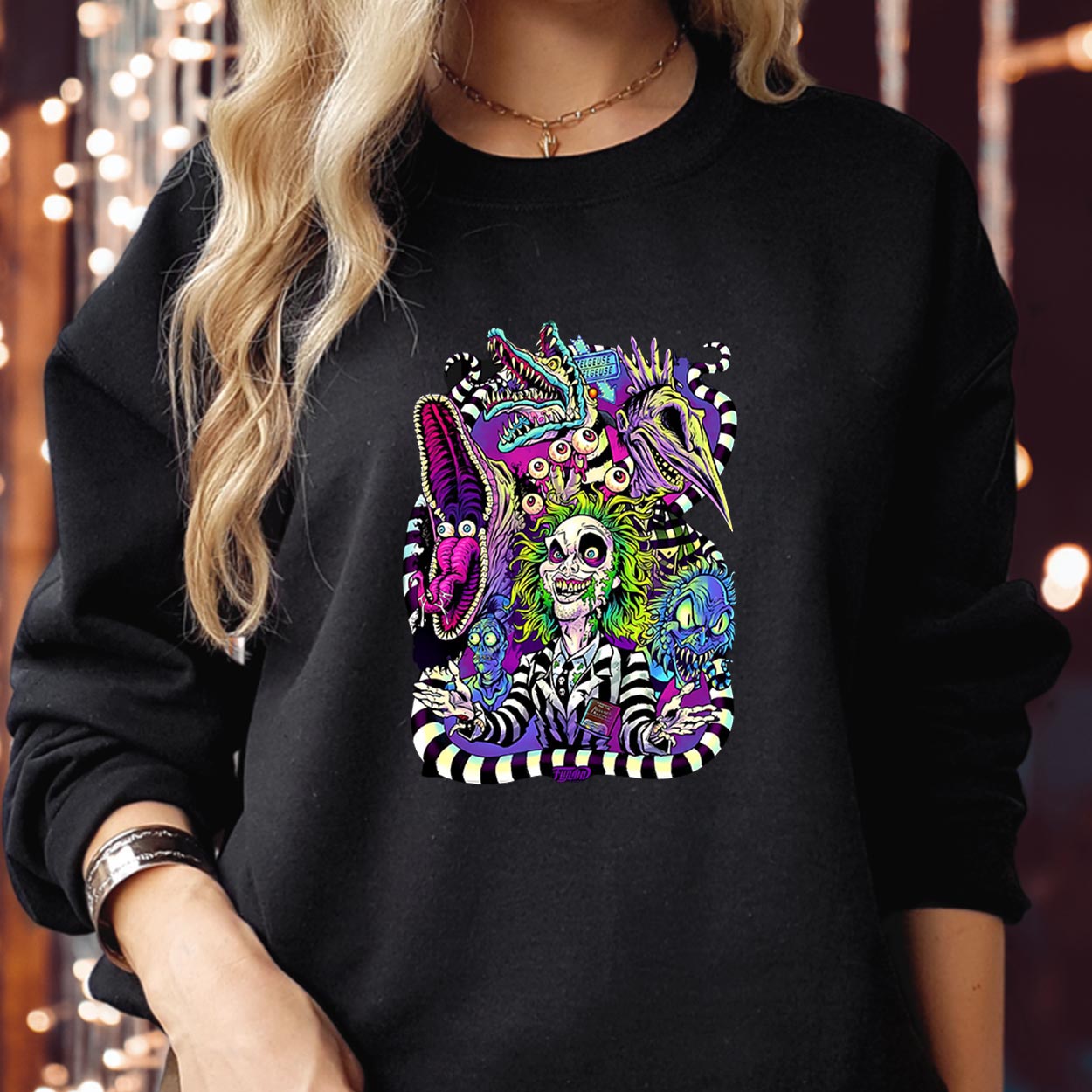 Horror Halloween Movie Character Jumper - Spooky Season Boo Ghost Witch Thanksgiving Autumn Pullover - Happy Halloween Sweatshirt for Men, Women, Kids - Funky Kittens