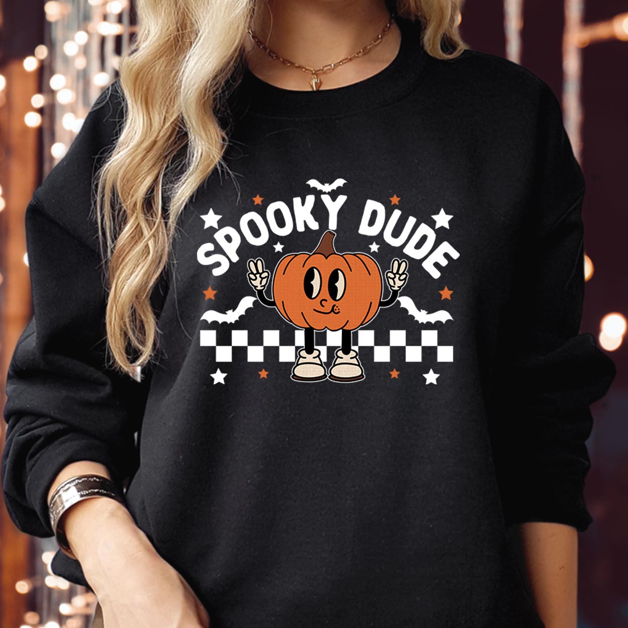 SWEATSHIRT (1966) Cute Pumpkin Spooky Dude