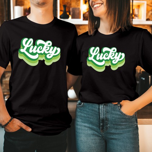 Lucky Retro St Patricks Day Shirts, Funny St Patricks Day Shirts for Adults, Mens & Womens St Pattys T-Shirt, Lucky Shamrock T Shirts Saint Patricks