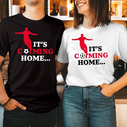 England It's Coming Home T-Shirt, Player Silhouette Football Sports Top, Men’s Women's Kids Birthday Gift Tee, FIFA World Cup 2026 Supporter Birthday Sport Soccer Shirt
