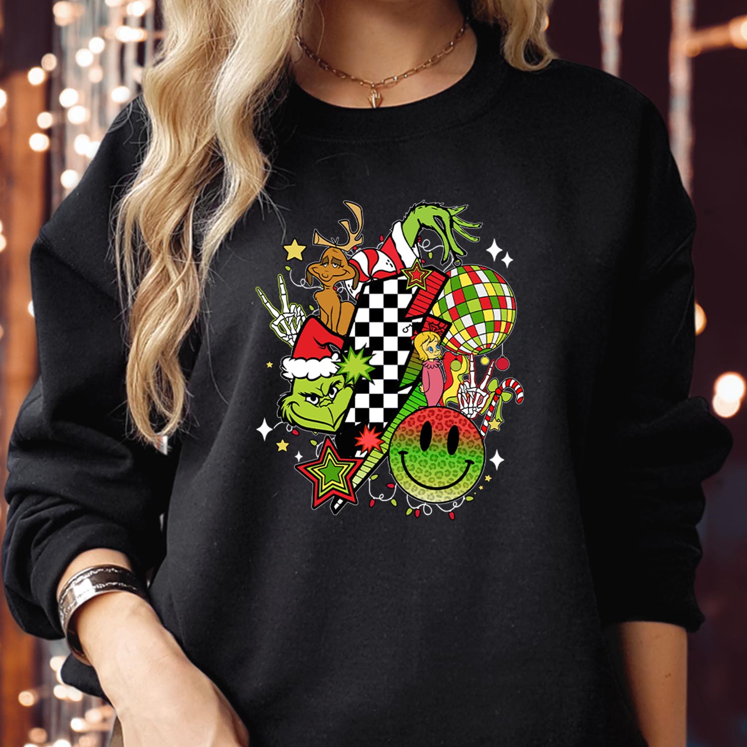 Retro Santa Christmas Vibes The Grinch Sweatshirt