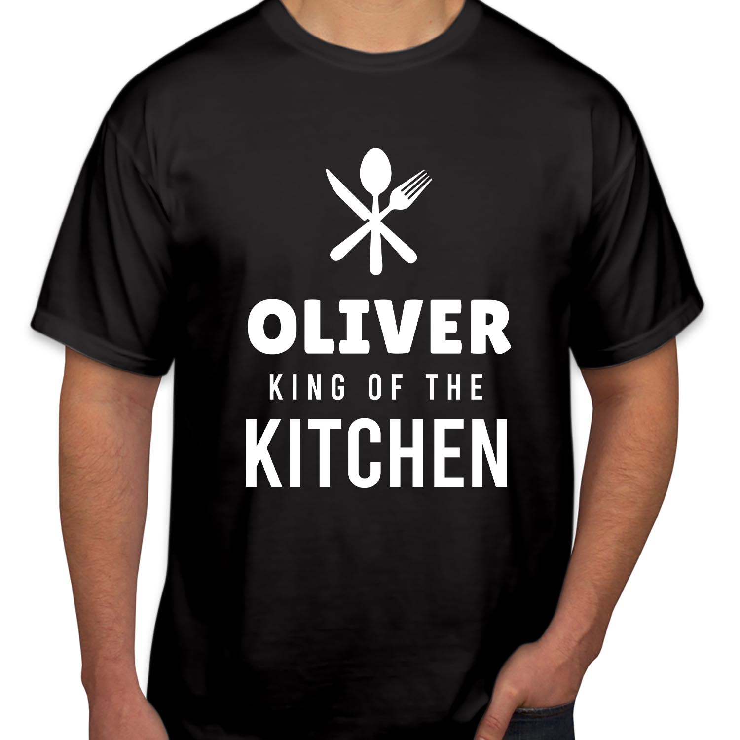 Personalised King of The Kitchen Fathers Day T-Shirt Funny Fathers Day Top Chef Grandpa Dad Birthday Cooking Gift T Shirt