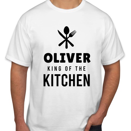 Personalised King of The Kitchen Fathers Day T-Shirt Funny Fathers Day Top Chef Grandpa Dad Birthday Cooking Gift T Shirt