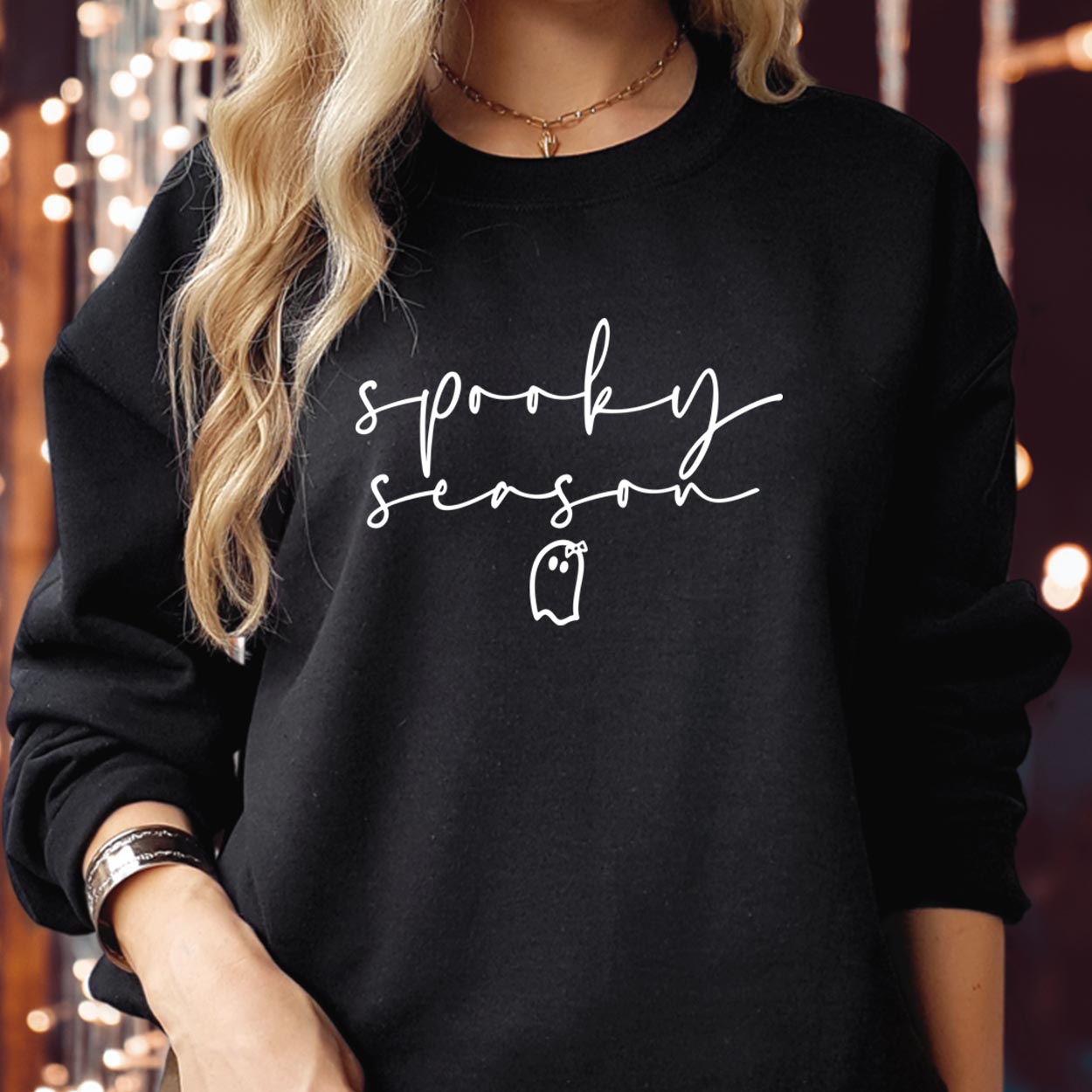 Spooky Season Autumn Fall Vibes Cute Ghost - Spooky Season Trick or Treat Boo Ghost Witch Pumpkin - Happy Halloween Jumper