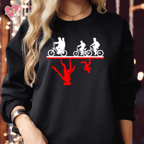 Stranger Things Bike Squad Sweatshirt, Hawkins Kids Upside Down Monster Sweater, Hellfire Club Merch, TV Series Tops, Retro 80s Adventure XMas Jumper