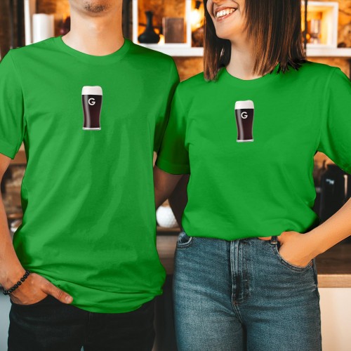 St Patricks Day Beer Pint T-Shirt, Funny St Patrick's Day Shirts for Adults, Mens & Womens St Pattys Tops, Irish Stout Drinker Lucky Shamrock