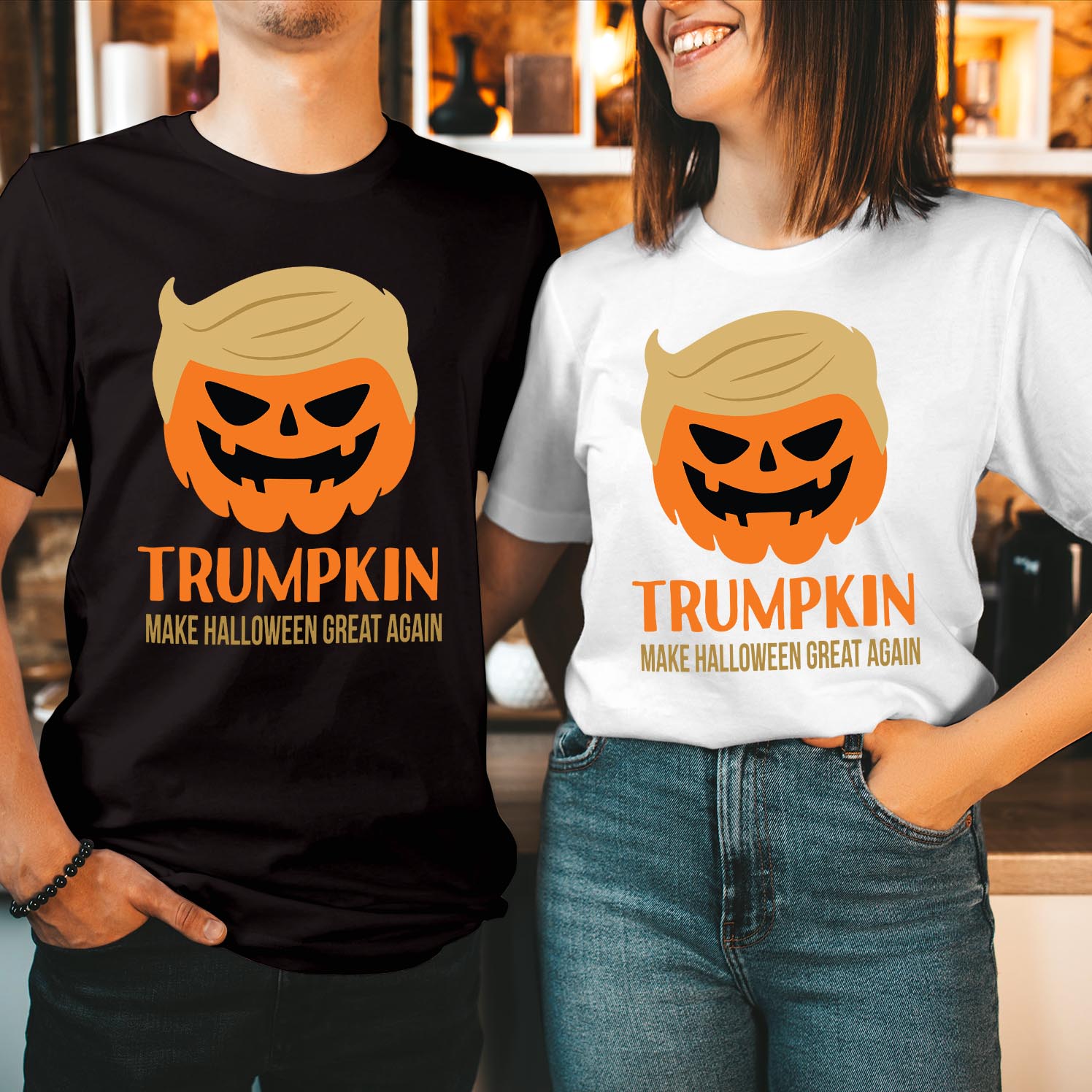 Make Halloween Great Again Trumpkin Funny Donald Trump Halloween Shirt, Spooky Season Boo Ghost Pumpkin Tops, Halloween Costume Shirt