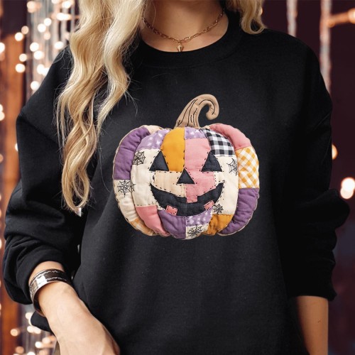 Halloween Pumpkin T-Shirt, Sweatshirt, Hoodie - Patchwork Pumpkin Spooky Season Trick or Treat - Men Women Kids Gift T Shirt