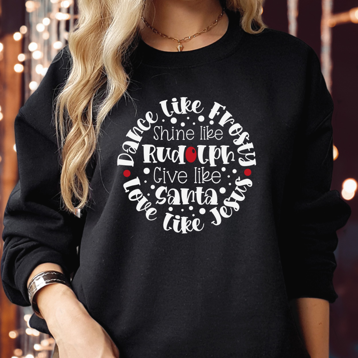 Dance Shine Rudolpg Santa Jesus Christmas Sweatshirt