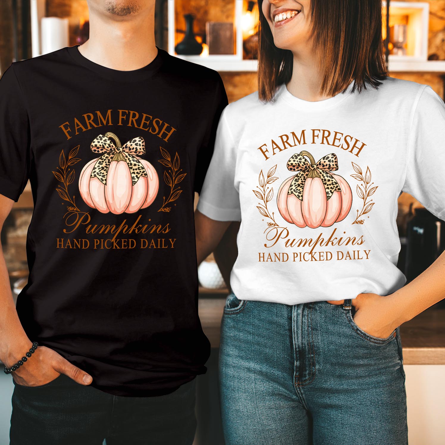 Farm Fresh Pumpkin Fall Halloween T-Shirt Women's Thanksgiving Tops Pumkin Unisex Gift Celebrations Stylish Comfortable Seasonal Shirt HarvestHoliday Festivities T Shirt