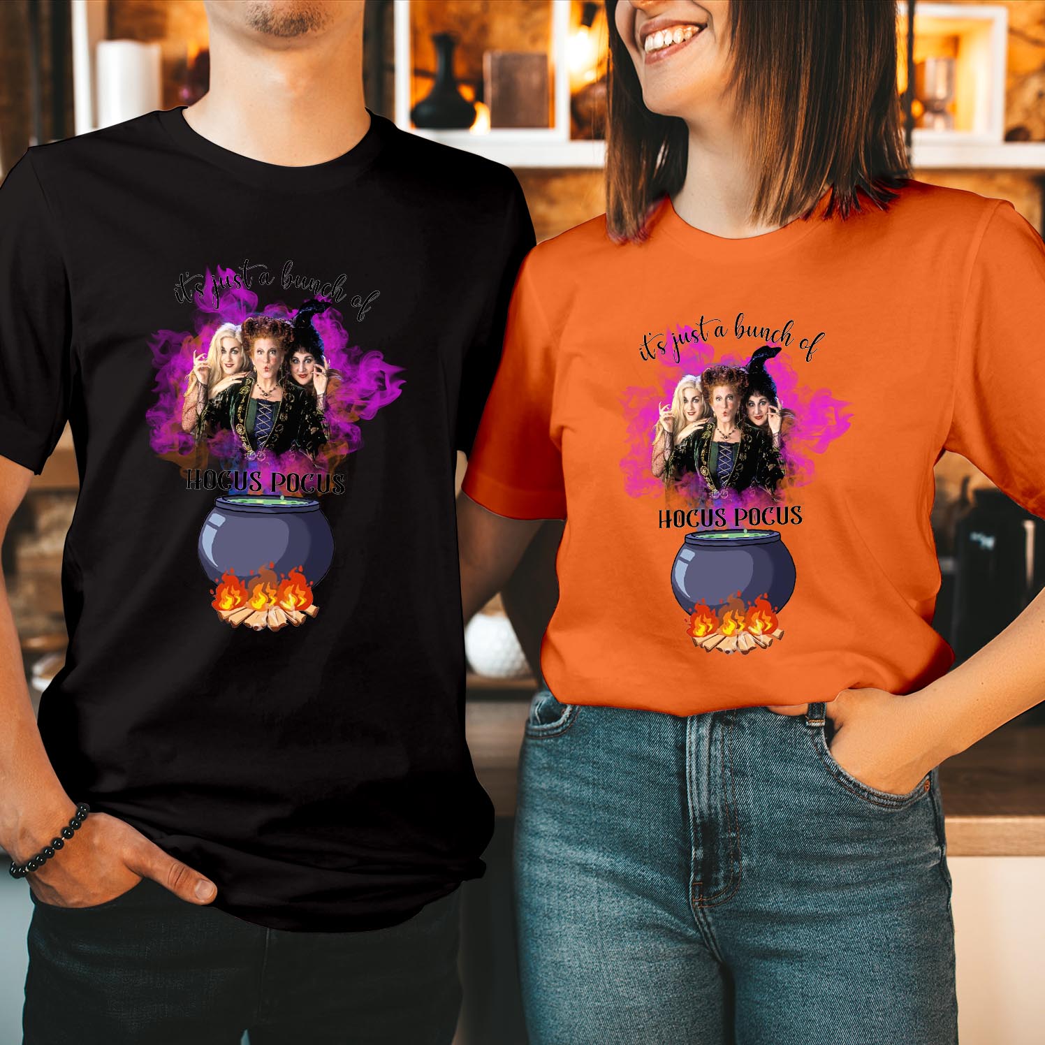 It's Just a Baunch Of Hocus Pocus Sanderson Sisters Witches Halloween T-Shirt Spooky Witchy Funny Tee Classic Halloween Movie Men Women Kids Unisex Gift T Shirt