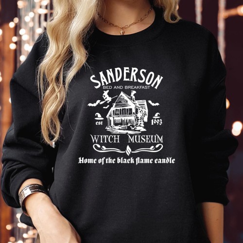 Bed and Breakfast Sanderson Witch Museum Halloween Sweatshirt Home of Black Flame Candle Spooky Perfect Unisex Gift Jumper