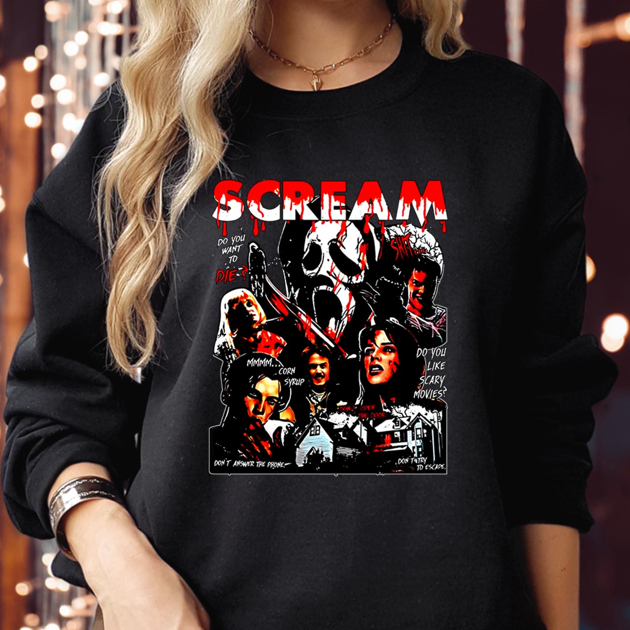 SWEATSHIRT (1874) Scream Ghostface Horror Halloween