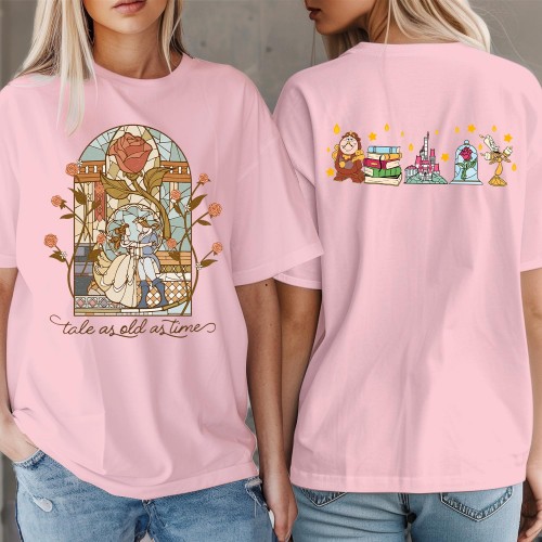 Disney Princess Trip 2026 T-Shirt, Watercolor Castle & Beauty and the Beast Tops, Disney Girls Trip Summer Holiday, Matching Family T Shirt