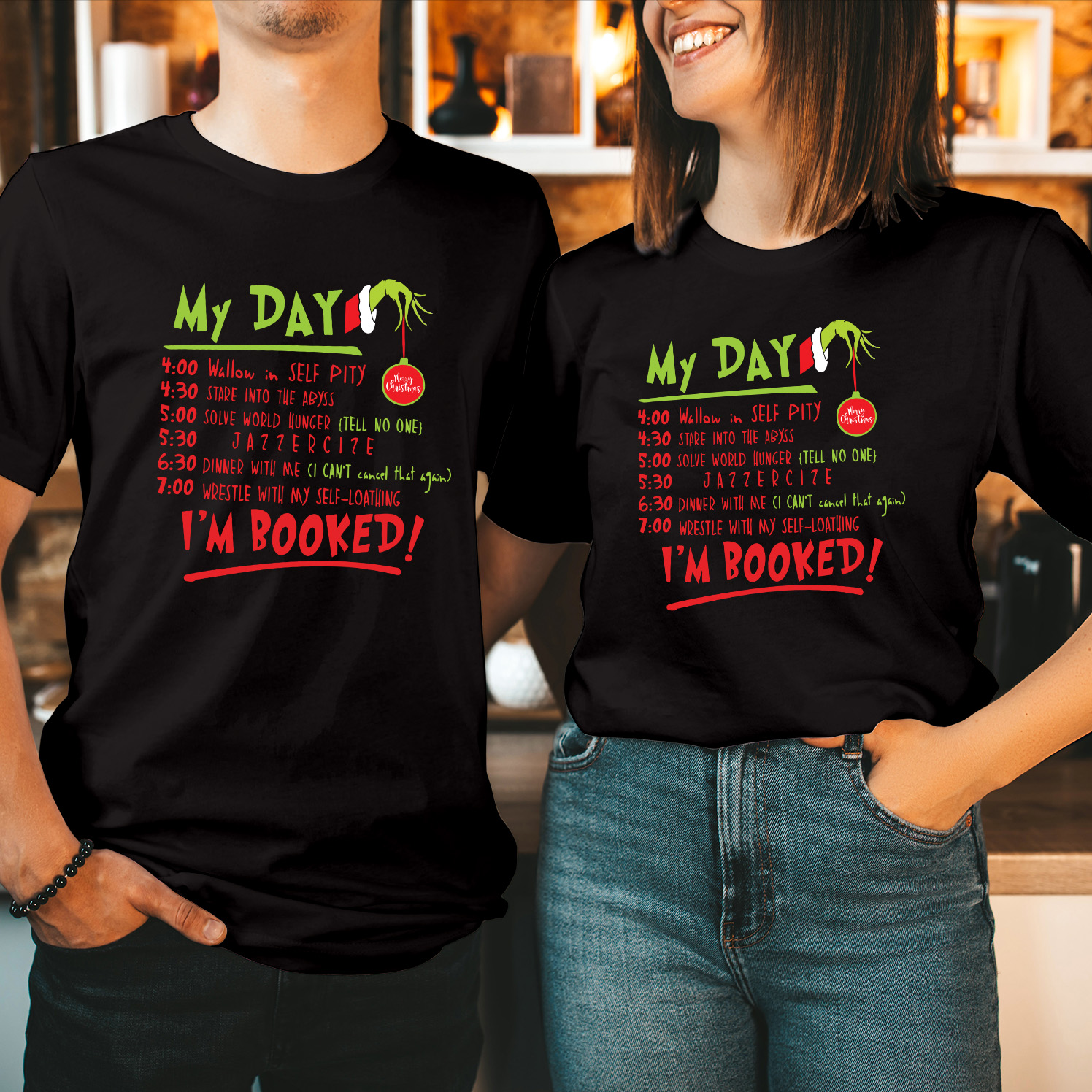 My Day I'm Booked Funny Grinch Christmas T-Shirt