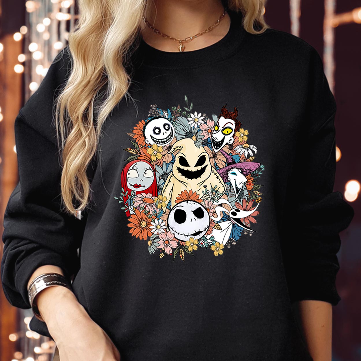 SWEATSHIRT (1860) Floral Jack Skellington