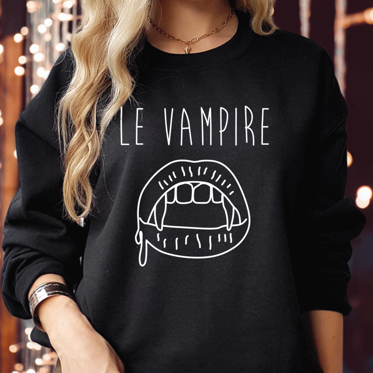 SWEATSHIRT (1758) Le Vampire Halloween