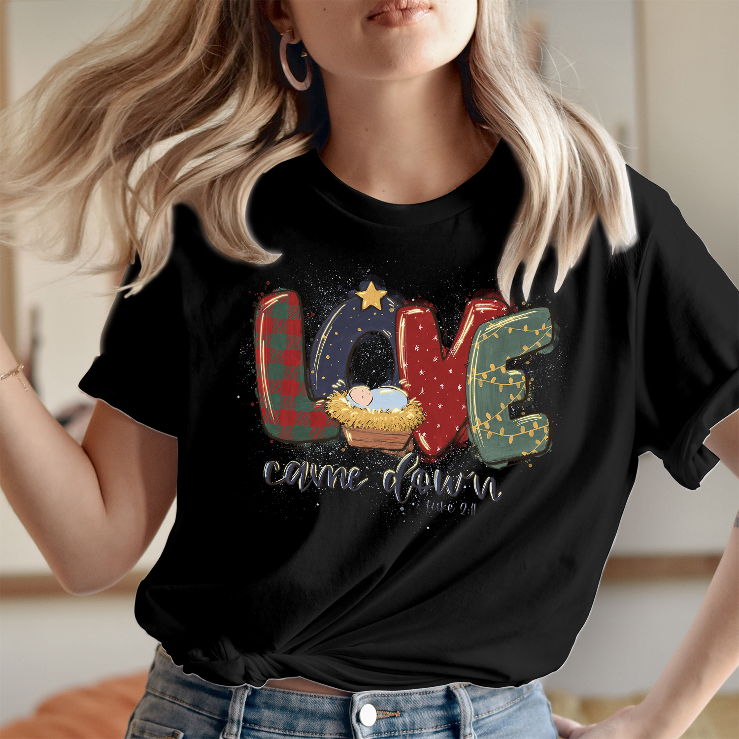 Love Came Down Christmas Nativity T-Shirt