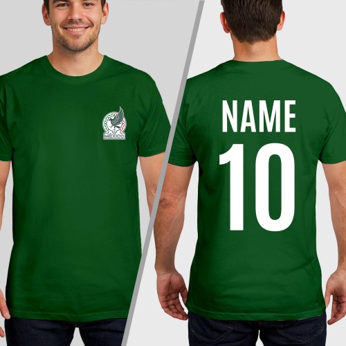 Personalised Mexico Football Shirt Soccer T-Shirt, Custom Name Number World Cup 2026 Tops, Mens Womens Kids Jersey Gift, Birthday Sport Tee