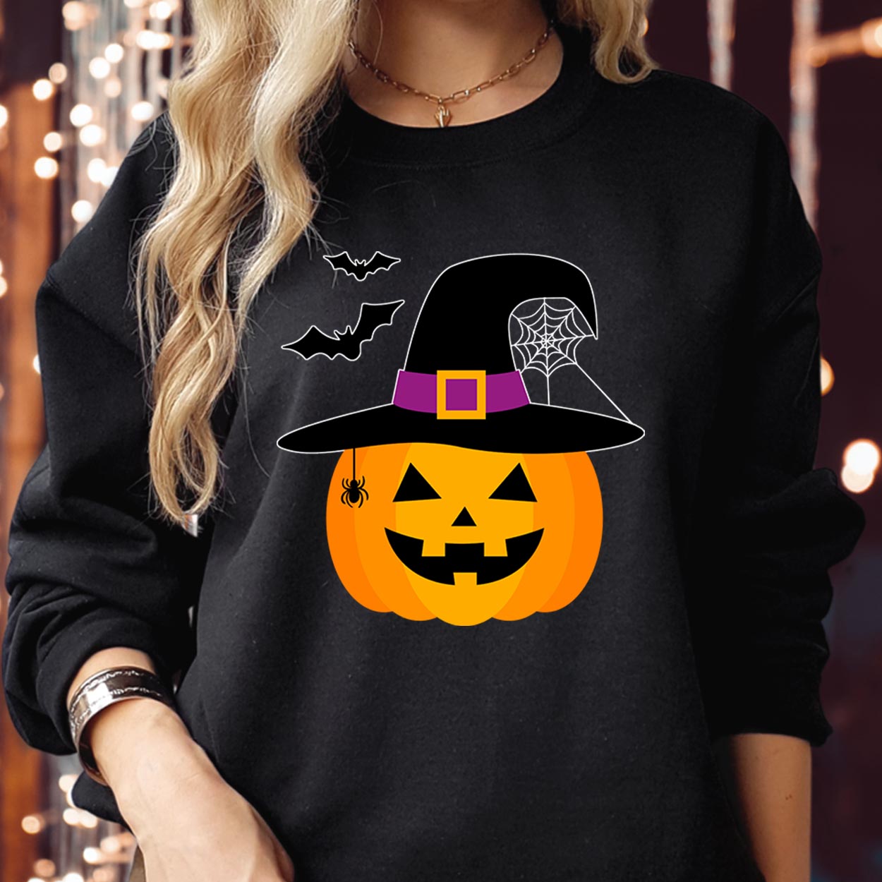 SWEATSHIRT (1942) Halloween Witch Pumpkin Hat