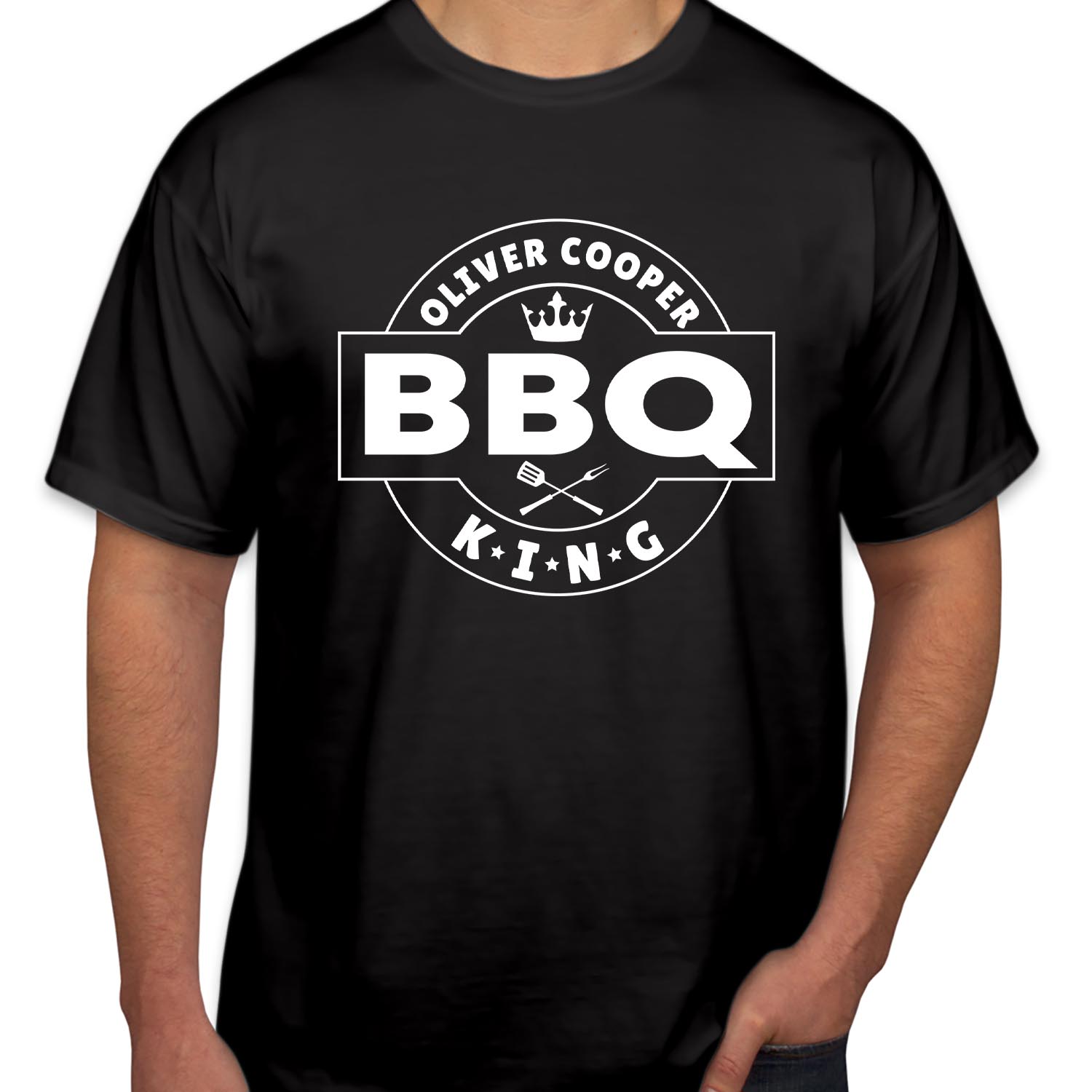 Personalised BBQ King Fathers Day T-Shirt Funny Fathers Day Top Chef Grandpa Dad Birthday Cooking Gift T Shirt