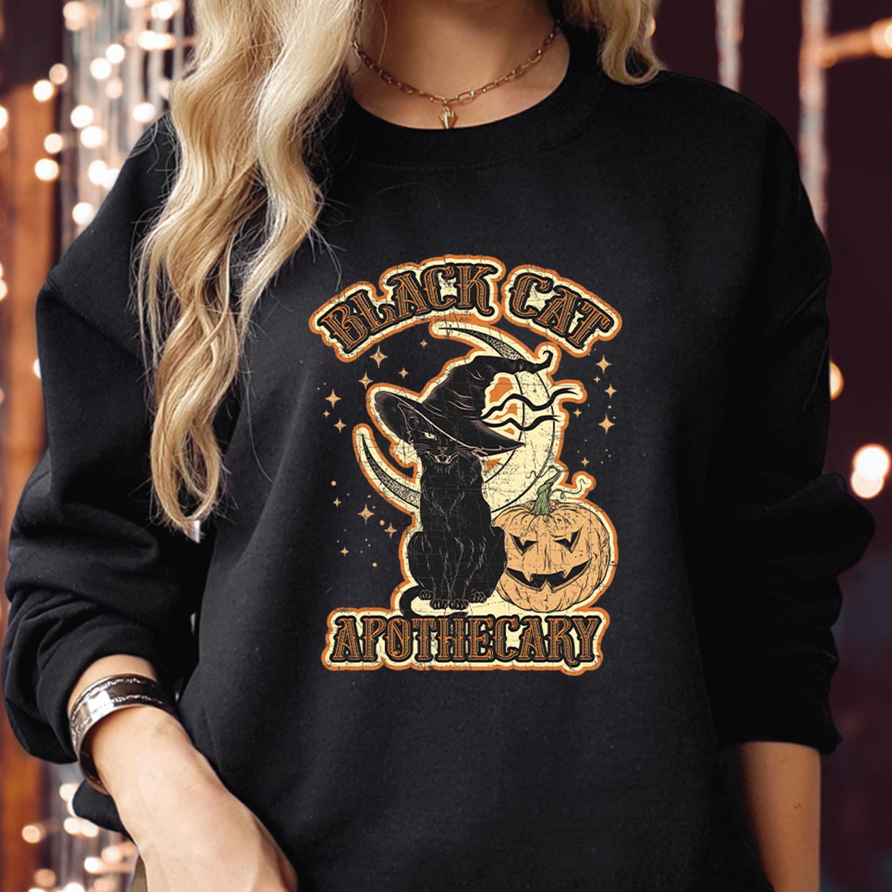 SWEATSHIRT (1863) Black Cat Apothecary Spooky Season