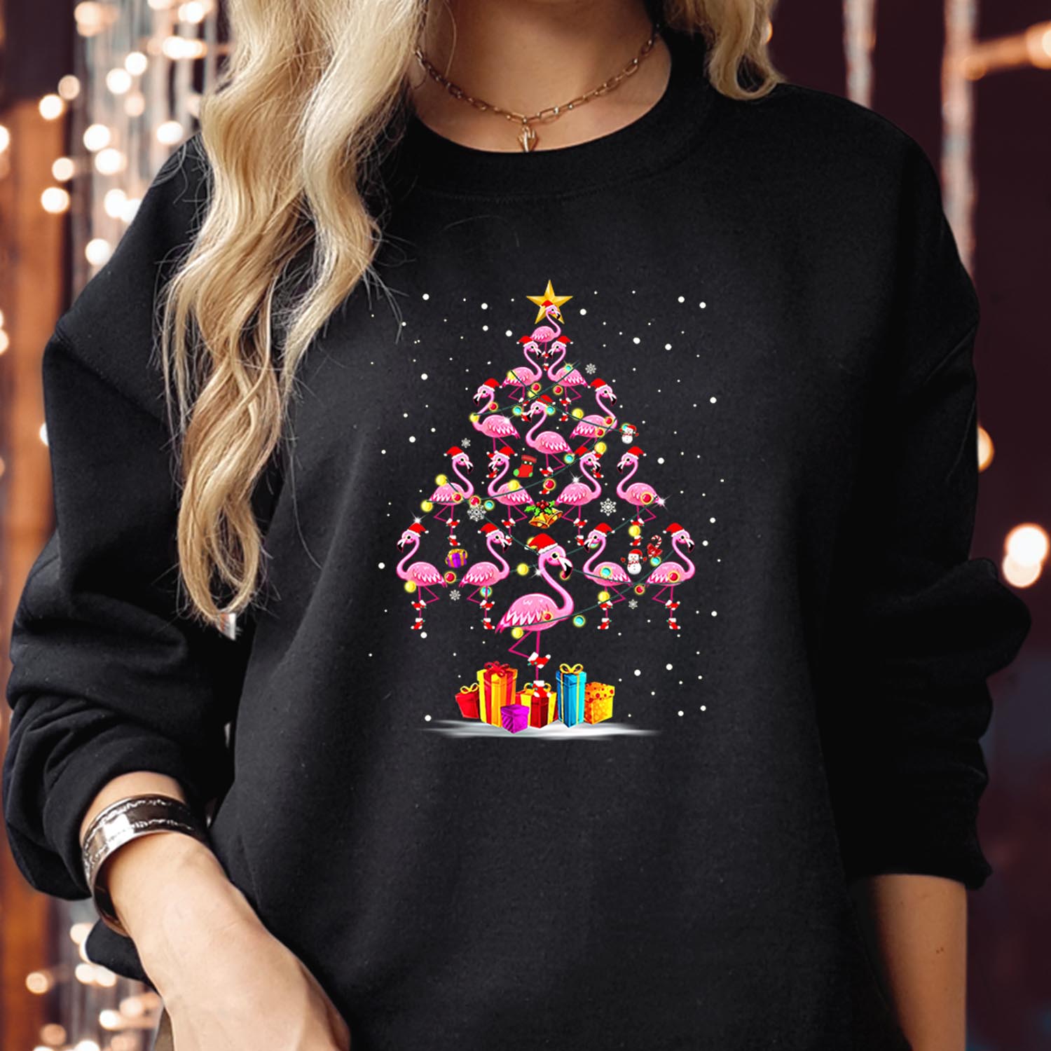 Flamingo Christmas Tree Sweatshirt